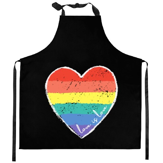 Love Is Love Rainbow Heart Kitchen Aprons