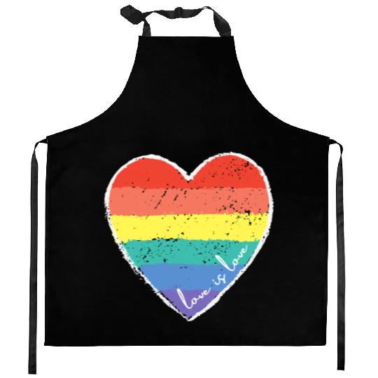 Love Is Love Rainbow Heart Kitchen Aprons