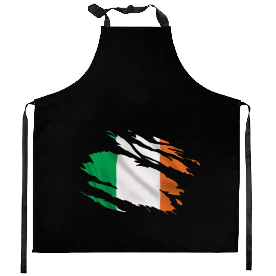 Ireland Ripped Flag Kitchen Aprons