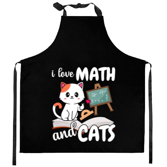 I Love Math And Cats Mathematics Kitchen Aprons