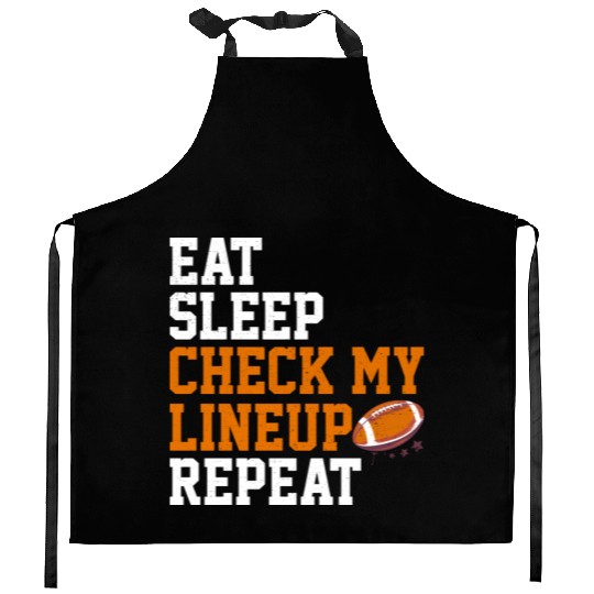 Fantasy Football Eat Sleep Check My Lineup Draft Kitchen Aprons
