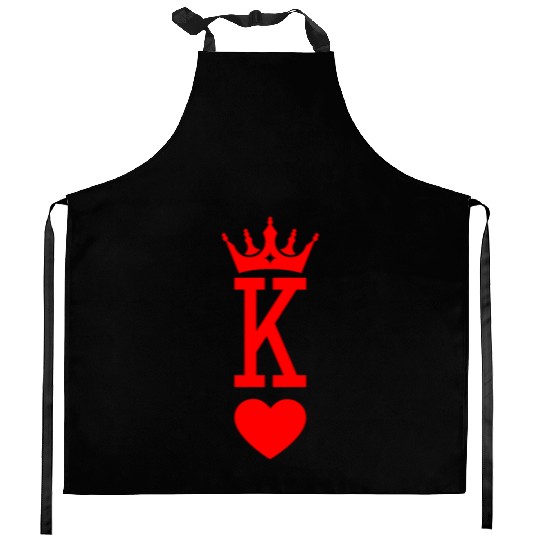King of Hearts King Queen Couple Halloween Costume Kitchen Aprons