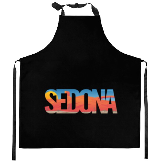 Sedona Arizonna Scenic Typography Kitchen Aprons