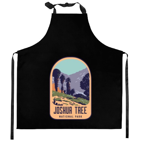 Joshua tree national park retro design Kitchen Aprons