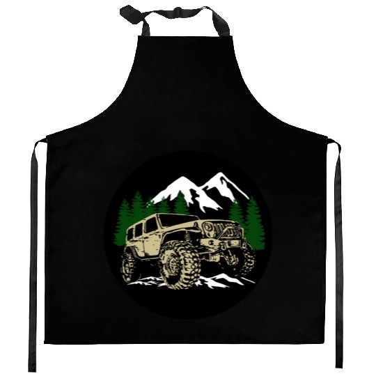 Mountain Jeep Kitchen Aprons