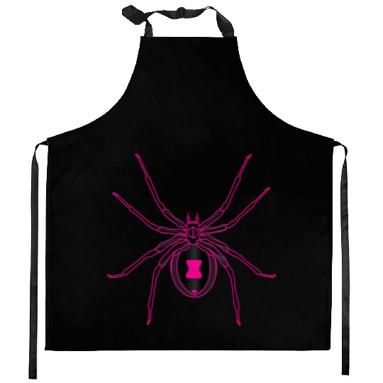 Black Widow Pink Design Kitchen Aprons