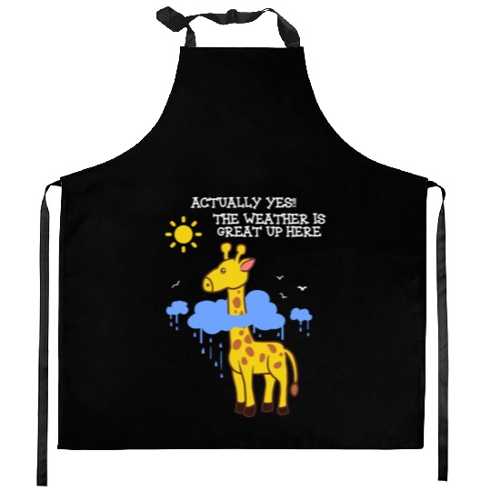 Storm Chaser Funny Cloud Giraffe Apparel Kitchen Aprons