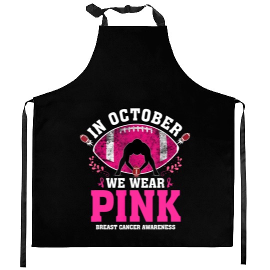 October We Wear Pink Kitchen Aprons Breast Cancer Awareness