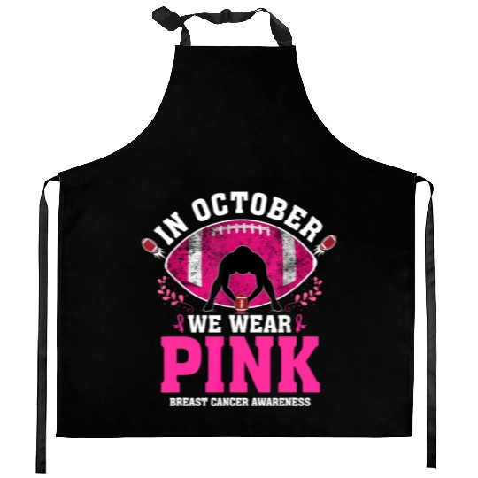 October We Wear Pink Kitchen Aprons Breast Cancer Awareness