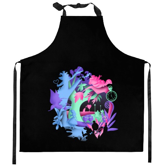 Disney Alice im Wunderland Neonwald Silhouette Kitchen Aprons