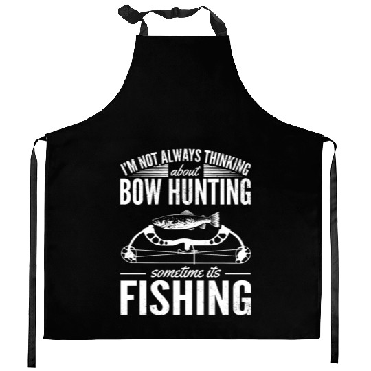 Trout Angler Bow & Arrow Hunter Deer Hunting Kitchen Aprons