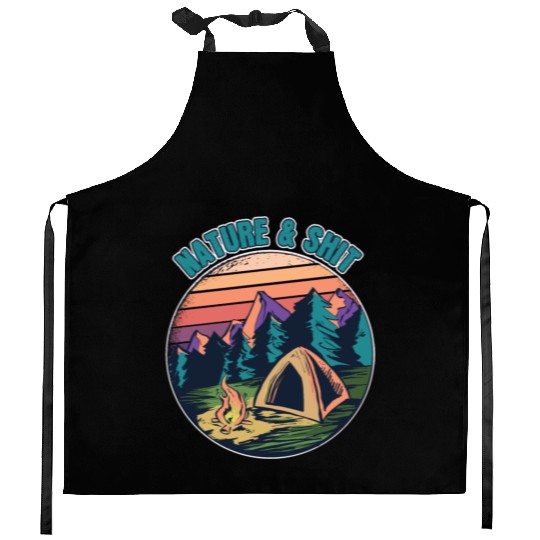 Nature And Shit Kitchen Aprons