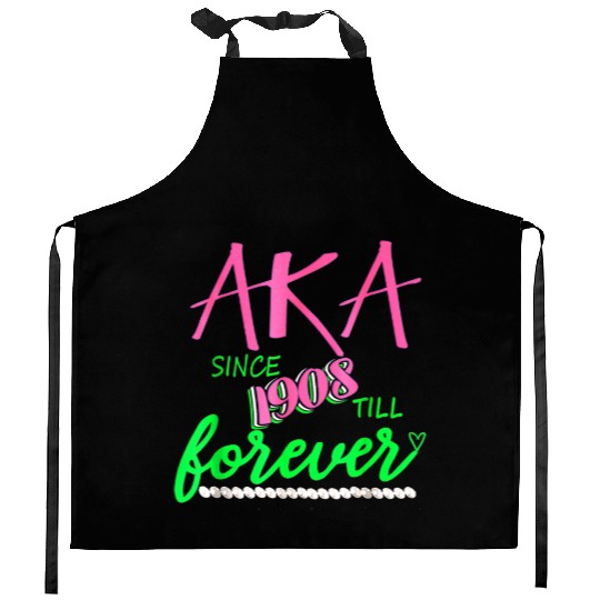 AKA Sorority Alpha Kappa Pink And Green Twenty Pea Kitchen Aprons