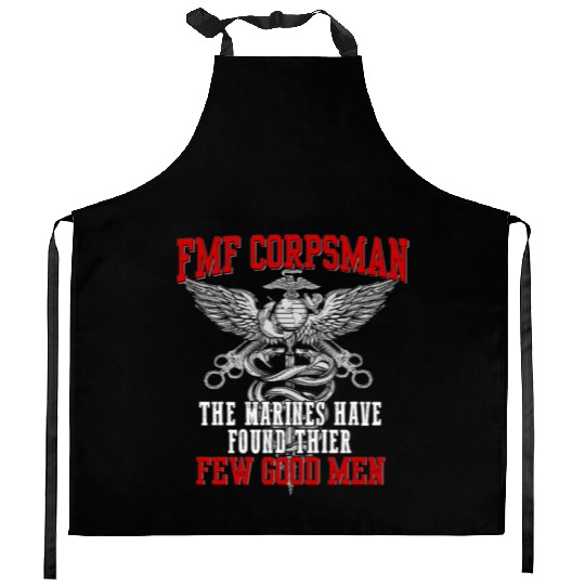 FMF Devil US Navy Corpsman DOC Badass Army Veteran Kitchen Aprons