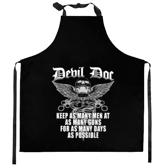Devil Doc US Navy Corpsman Badass Army Veteran Kitchen Aprons