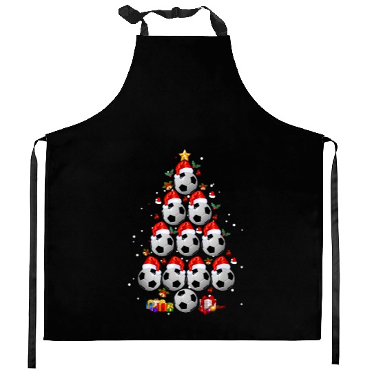 Soccer Balls Christmas Tree Kitchen Aprons