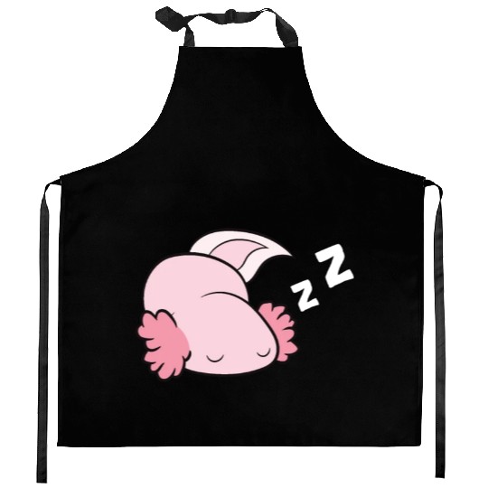 Axolotl Mexican Salamander Relaxing Tired Axolotl Kitchen Aprons