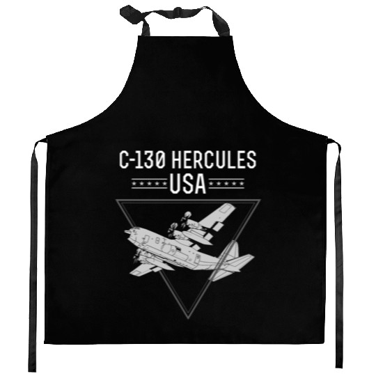 C 130 Hercules US Airborne Fighter Pilot Kitchen Aprons