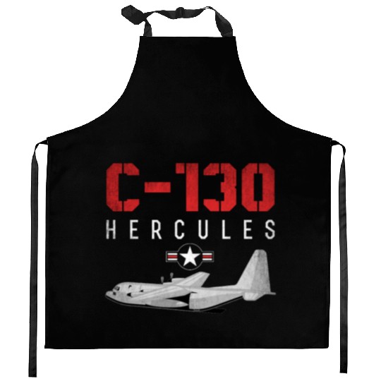 C 130 Hercules US Airborne Fighter Pilot Kitchen Aprons