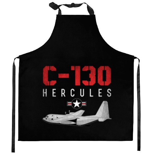 C 130 Hercules US Airborne Fighter Pilot Kitchen Aprons