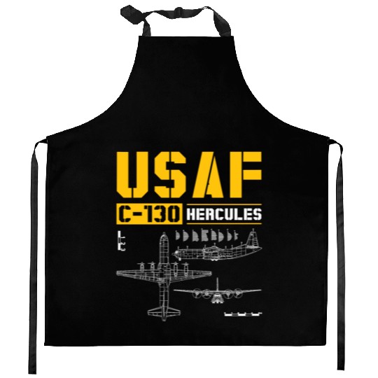 C 130 Hercules US Airborne Fighter Pilot Kitchen Aprons