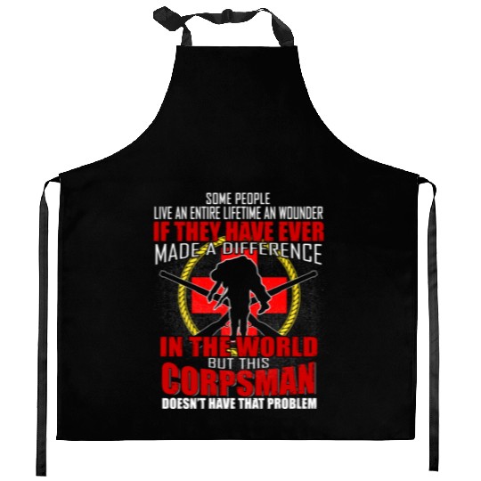 Devil US Navy Corpsman DOC Badass Army Veteran Kitchen Aprons