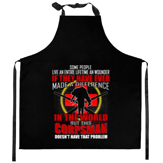 Devil US Navy Corpsman DOC Badass Army Veteran Kitchen Aprons