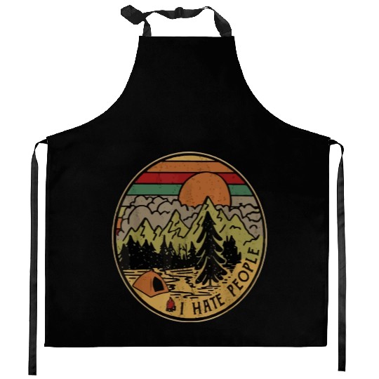 I Love Camping I Hate People Outdoors Funny Vintag Kitchen Aprons