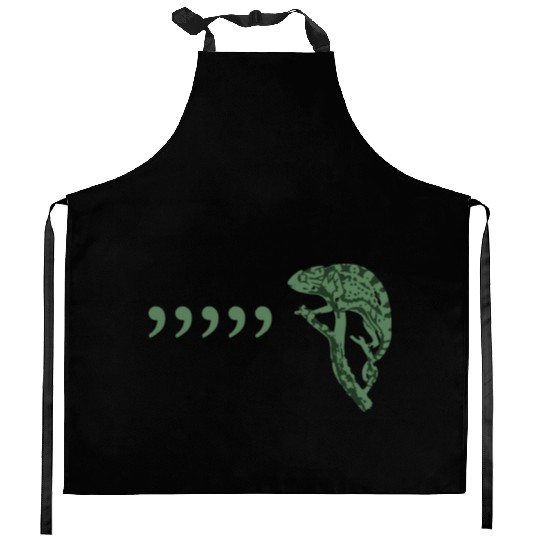 Comma chameleon Kitchen Aprons