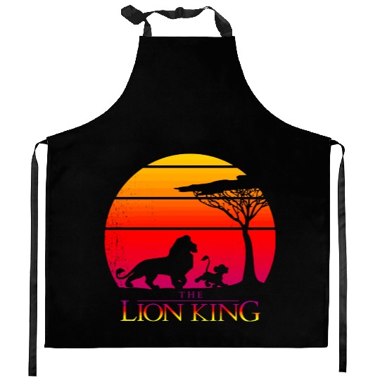 Disney Lion King Vintage Sunset Logo Graphic Kitchen Aprons