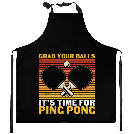 Ping Pong Lovers - Table Tennis - Ping Pong Saying Kitchen Aprons