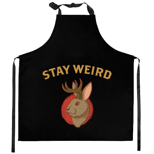 Stay Weird Cryptozoology Cryptid Jackalope product Kitchen Aprons