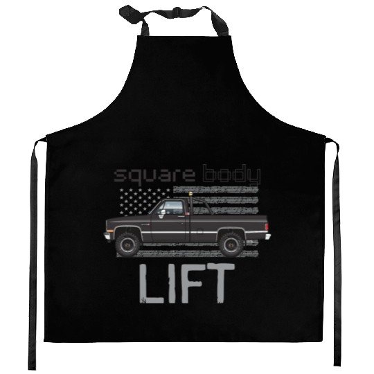 Square Body Lift Black Kitchen Aprons