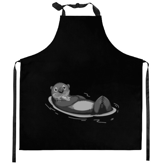 Lazy Sea Otter Funny Otters Kitchen Aprons