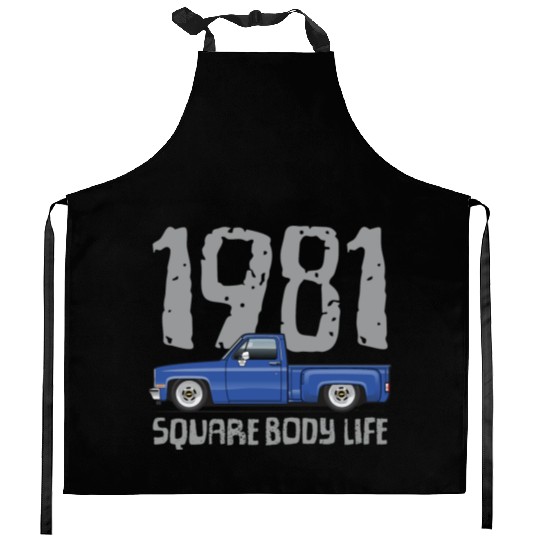 1981 Square Body Life Bright Blue Kitchen Aprons