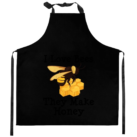 I Love Bees Honey Bee Beekeeping Beekeeper Kitchen Aprons