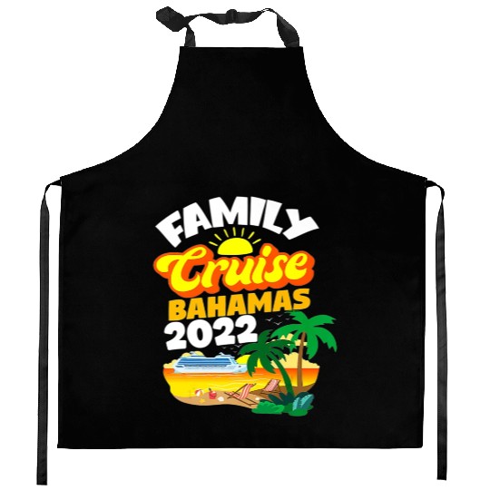 Family Cruise Bahamas Men Women Boys Girls Sailing Kitchen Aprons
