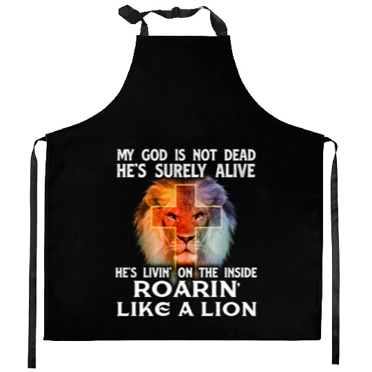 My God Is Not Dead Christian Religious Bible Kitchen Aprons