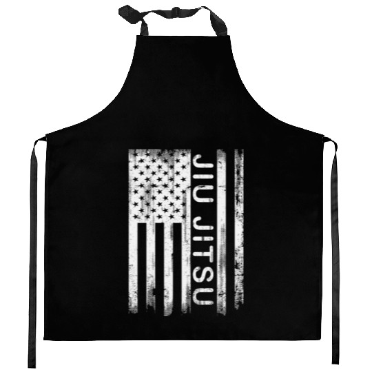 Jiu Jitsu American Flag Kitchen Aprons