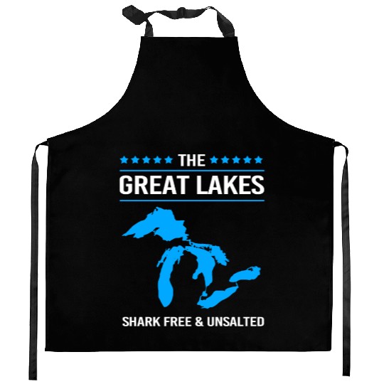 The Great Lakes Shark Free And Unsalted Kitchen Aprons
