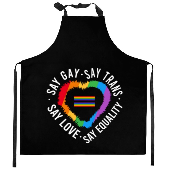 LGBT Transgender Pride Flag Gift Say Gay Say Trans Kitchen Aprons