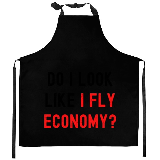 Do I Look Like I Fly Economy, Distressed Red Black Kitchen Aprons