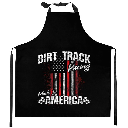 Dirt Track Racing Made In America Kitchen Aprons
