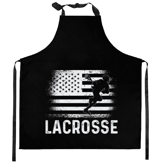 Lacrosse LAX American USA Flag Kitchen Aprons