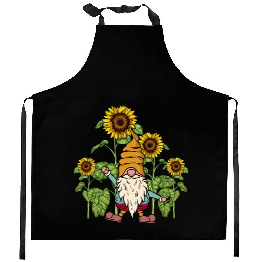 Gnome Sunflower Gardening Gnomes Kitchen Aprons