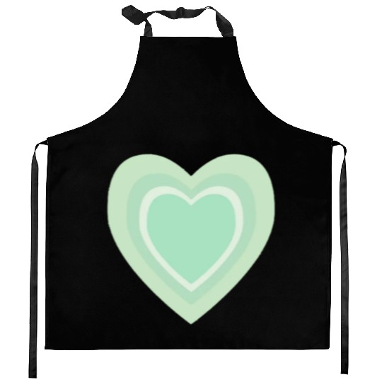 hearts green hearts Kitchen Aprons