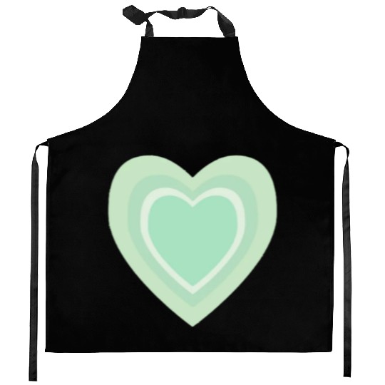 hearts green hearts Kitchen Aprons