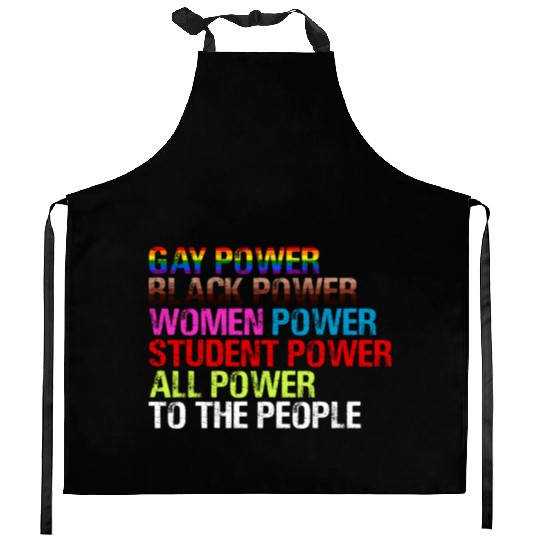 Gay Power Black Power Women Power LGBTQ Gay Pride Kitchen Aprons