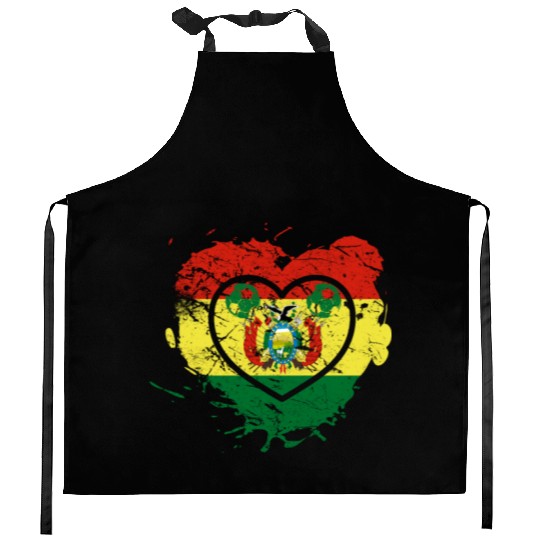 I Love Bolivia, I Love Football Kitchen Aprons