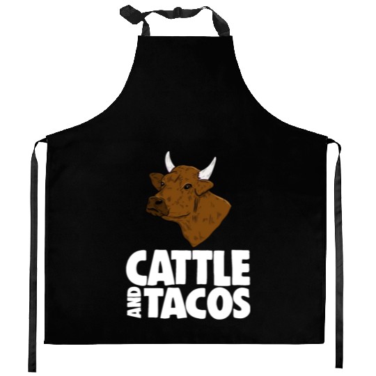 Cattle And Tacos Kitchen Aprons